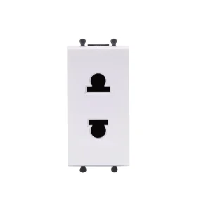 Ổ cắm 2 chấu UTEN cỡ S Series Q120B màu trắng chi tiết