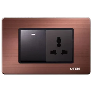 Công tắc 2 chiều, ổ cắm 3 chấu UTEN Series A8 theo bộ