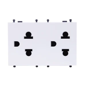 Ổ cắm đôi 3 chấu US UTEN cỡ S Series Q120B màu trắng chi tiết
