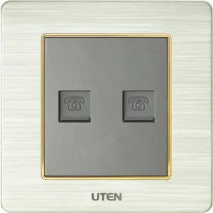 Bộ công tắc,đèn báo,ổ cắm 2 chấu UTEN dùng cho đế âm chữ nhật V3.0, V7.0, V9.1, A8, Q120, W118