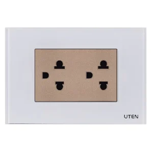 Bộ ổ cắm đôi US UTEN Series Q120 dùng cho đế âm chữ nhật V3.0, V7.0, V9.1, A8, Q120, W118