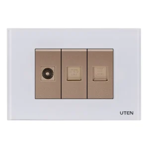Bộ tivi, điện thoại, mạng mặt kính UTEN Series Q120D màu vàng có đèn Led theo bộ