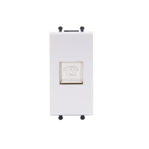 Ổ cắm điện thoại UTEN cỡ S - Series Q120B màu trắng chi tiết