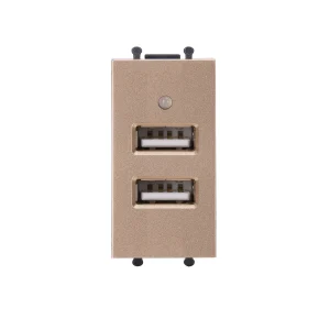 Ổ cắm đôi USB UTEN Series Q120D màu vàng có đèn Led chi tiết