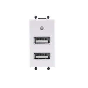 Ổ cắm đôi USB UTEN cỡ S Series Q120B màu trắng chi tiết