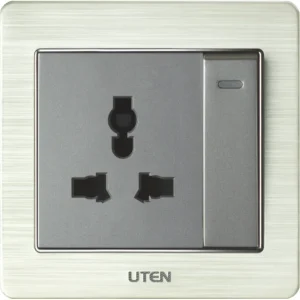 Bộ công tắc 1 chiều và ổ cắm 3 chấu UTEN Series V6.0
